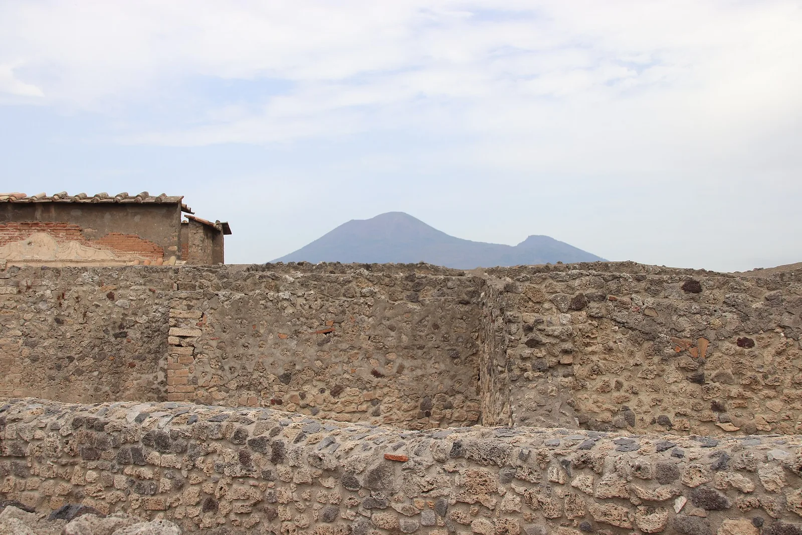 Pompeii with Vesuvius on the skyline