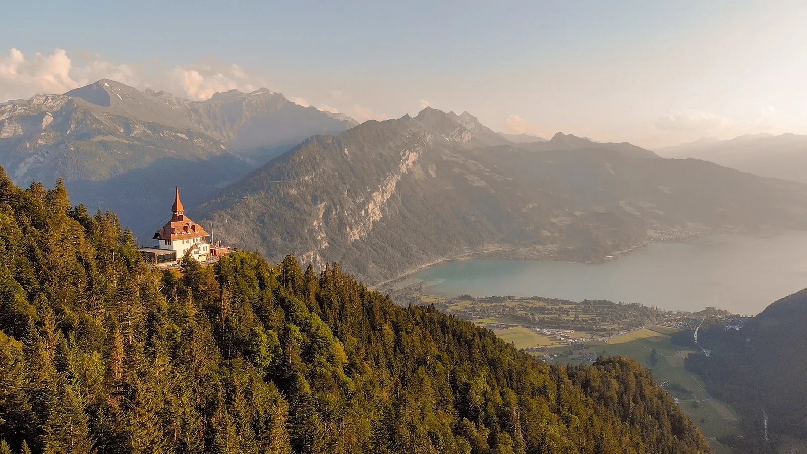 Lake Thun under castle light