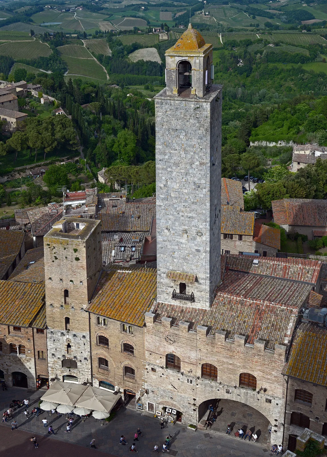 San Gimignano’s towers after the Chiantigiana