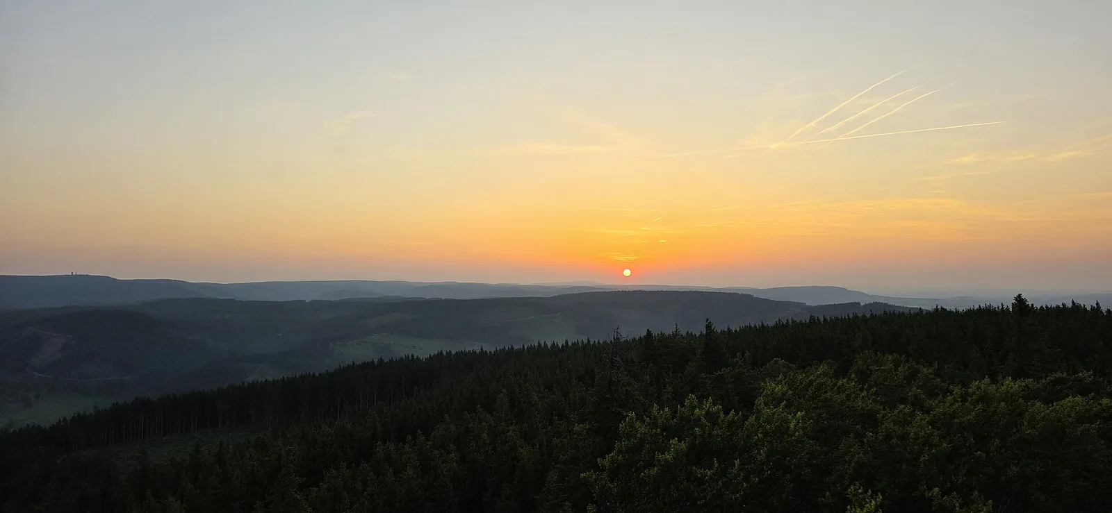 Evening over the Thuringian Forest from the Kickelhahn