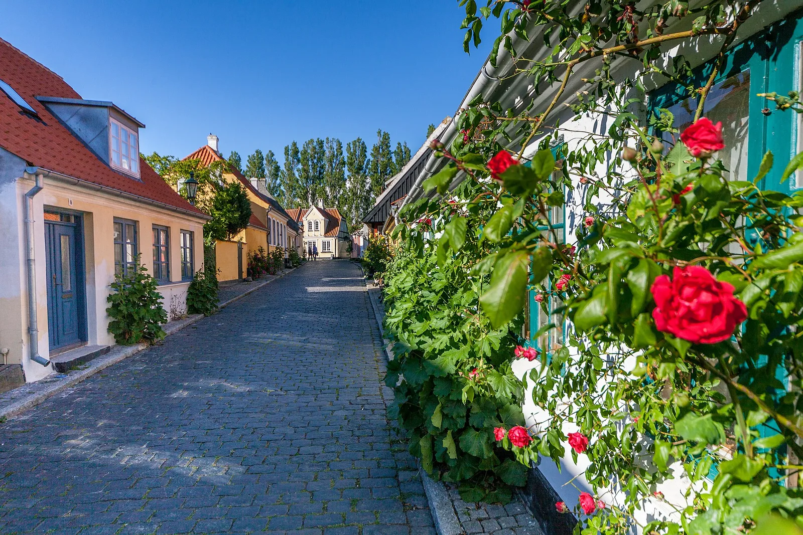 A cobbled street in Ærøskøbing