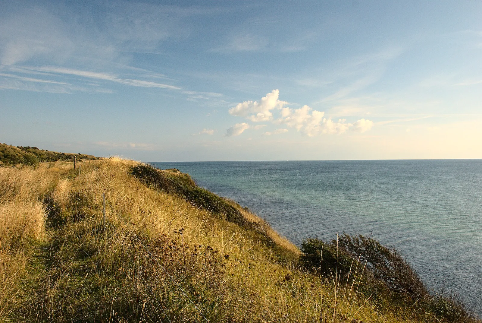 The grassy terraces of Voderup Klint on Ærø