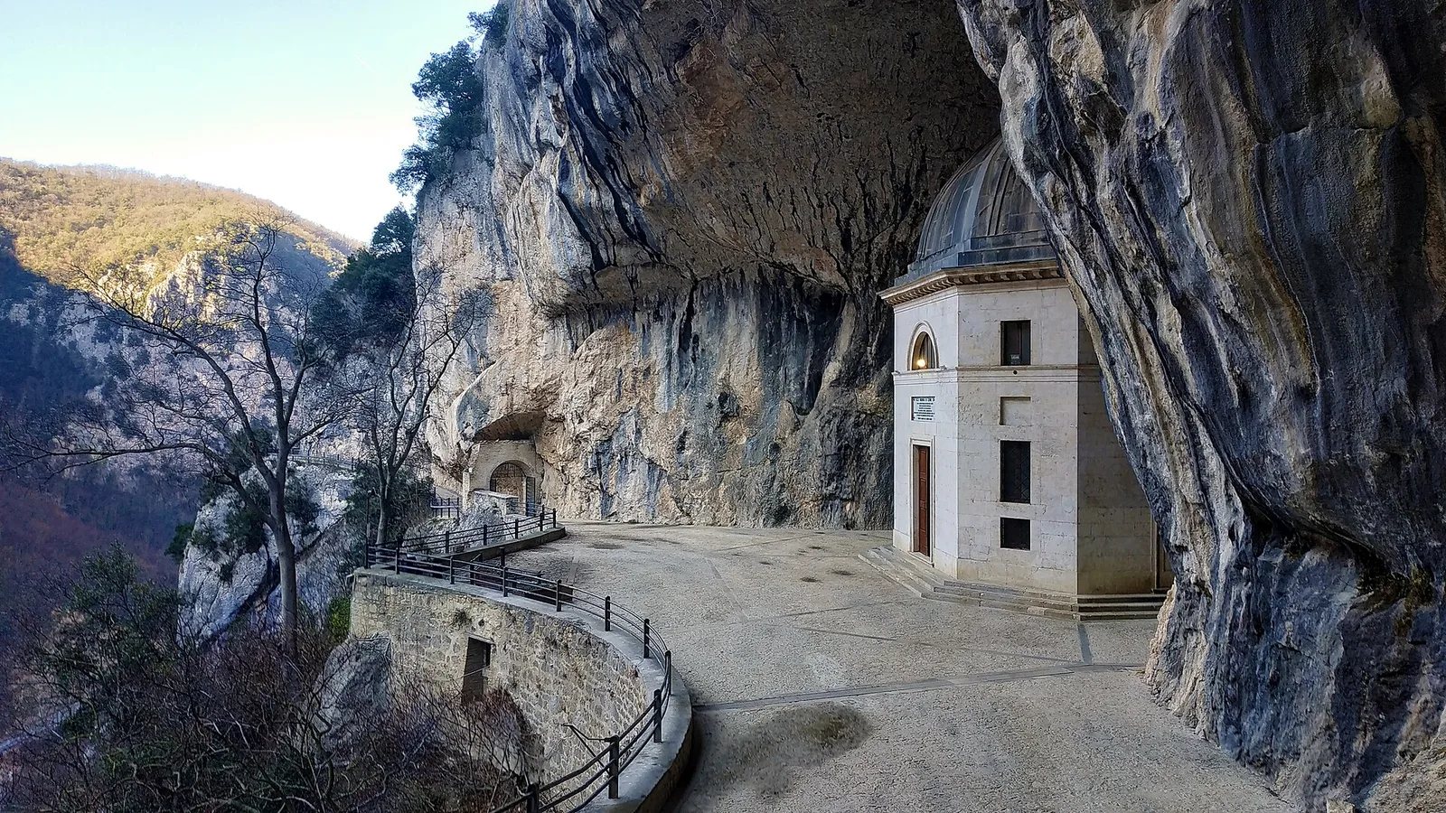 The Valadier Temple in its cave